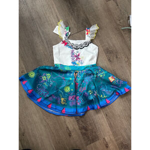 Girls Encanto Dress Size 4T White Teal